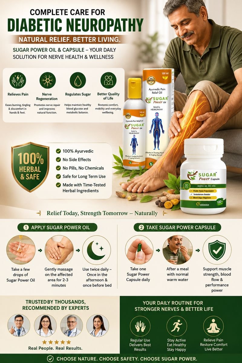 Step by step illustration of how to use Sugar Power Oil and Capsule